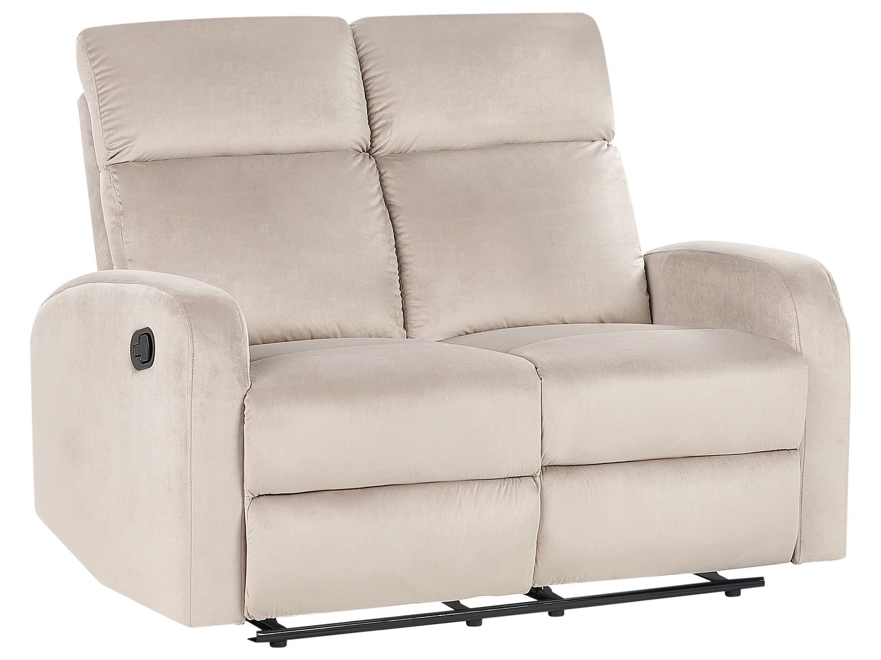 2 Seater Velvet Manual Recliner Sofa Beige VERDAL
