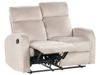 2 Seater Velvet Manual Recliner Sofa Beige VERDAL