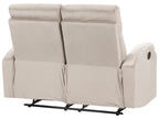 2 Seater Velvet Manual Recliner Sofa Beige VERDAL