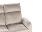 2 Seater Velvet Manual Recliner Sofa Beige VERDAL
