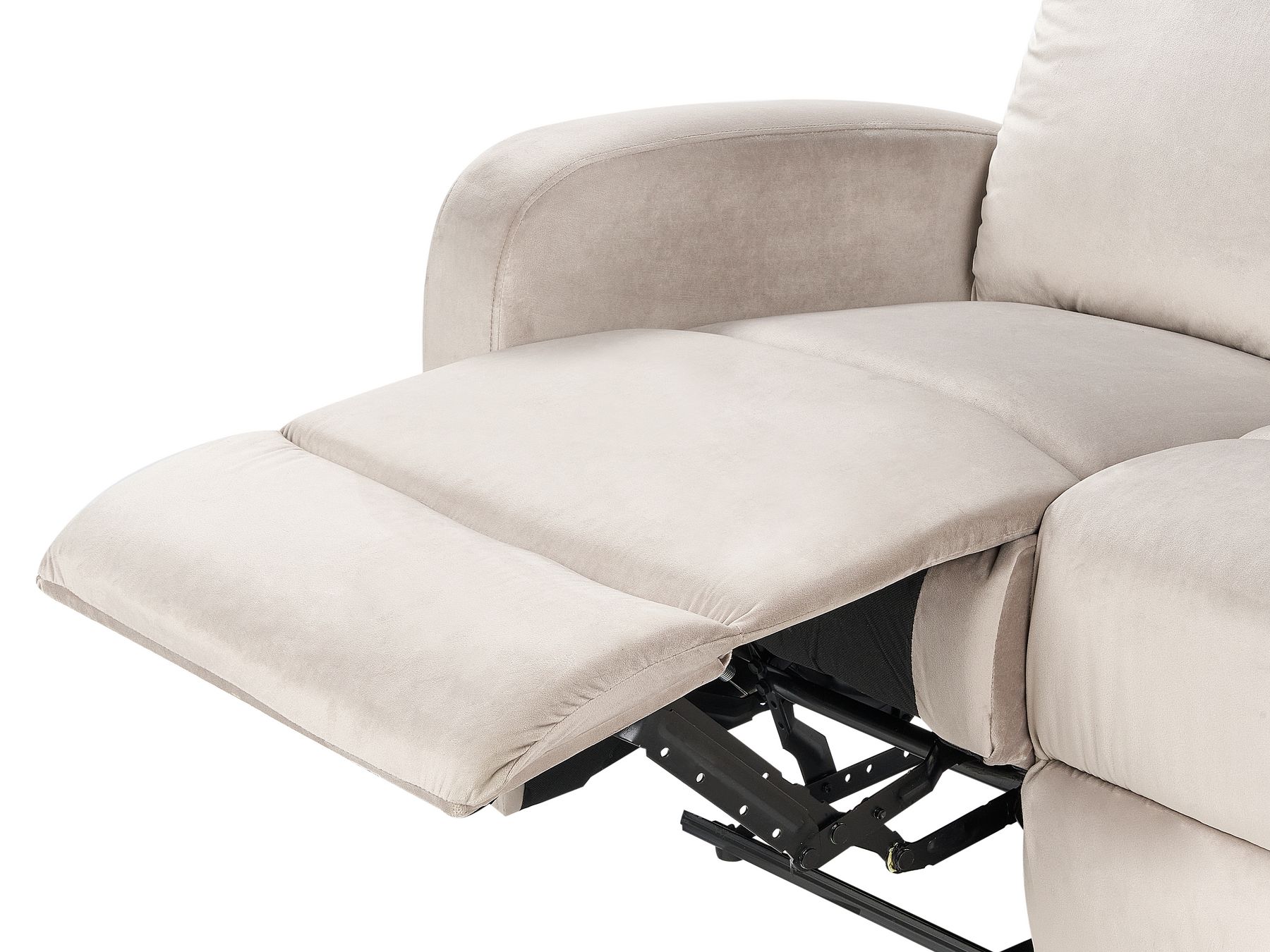 2 Seater Velvet Manual Recliner Sofa Beige VERDAL