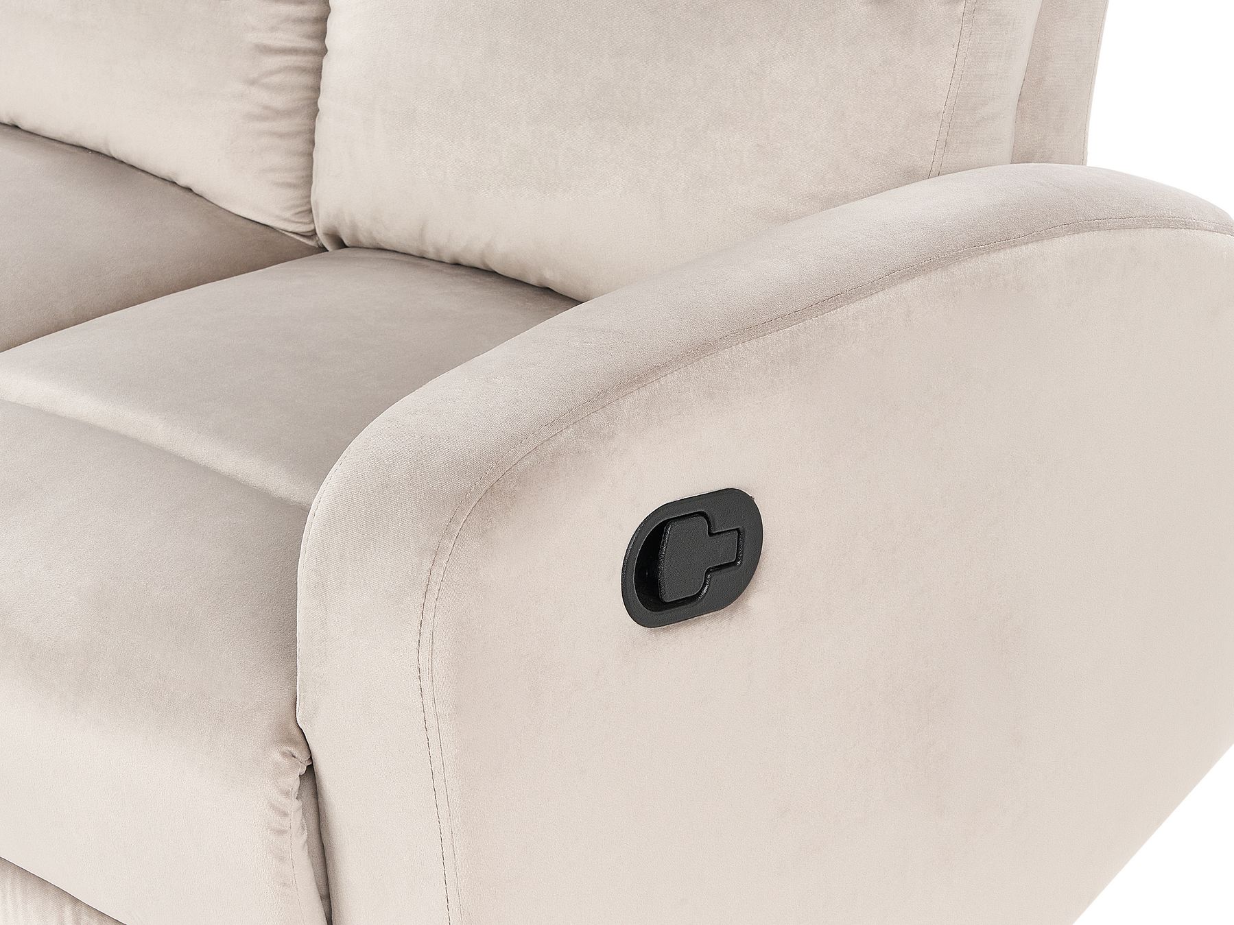 2 Seater Velvet Manual Recliner Sofa Beige VERDAL