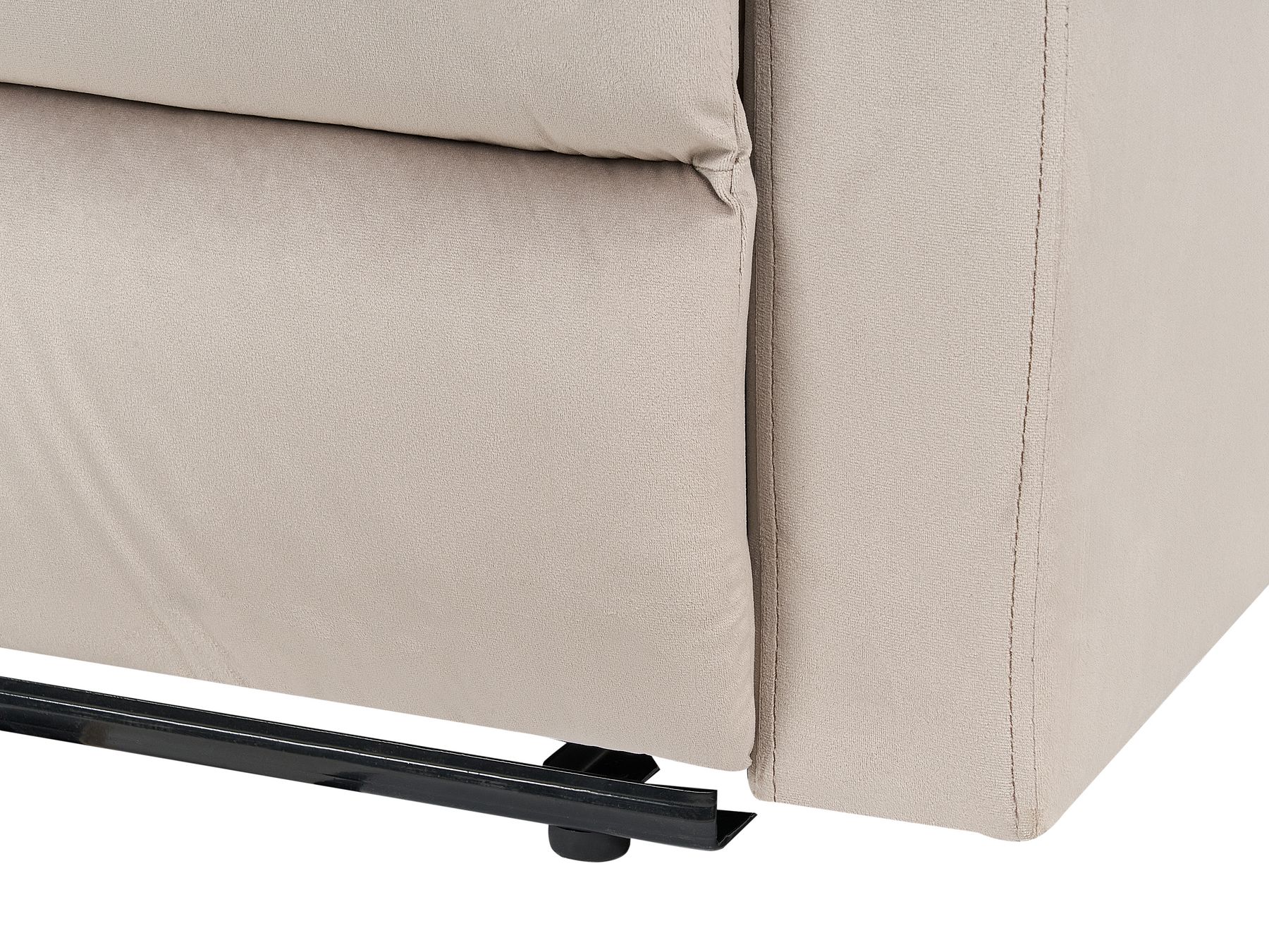 2 Seater Velvet Manual Recliner Sofa Beige VERDAL