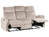 3 Seater Velvet Manual Recliner Sofa Beige