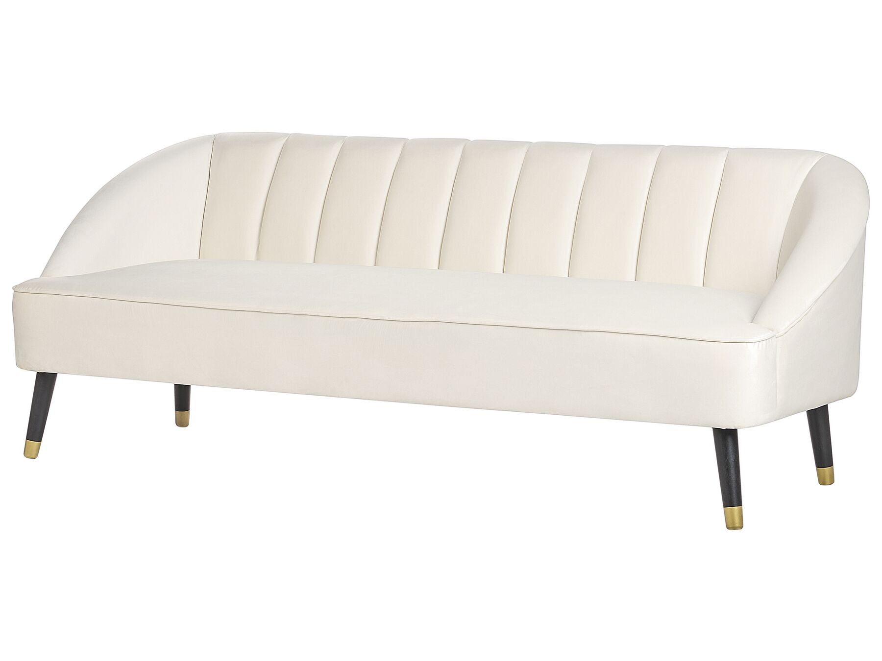 3 Seater Velvet Sofa Off-White ALSVAG