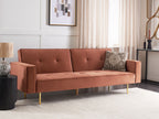 Sofa Bed VISNES Velvet Golden Brown 3 Seater