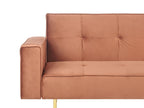 Sofa Bed VISNES Velvet Golden Brown 3 Seater
