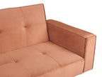 Sofa Bed VISNES Velvet Golden Brown 3 Seater