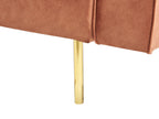 Sofa Bed VISNES Velvet Golden Brown 3 Seater