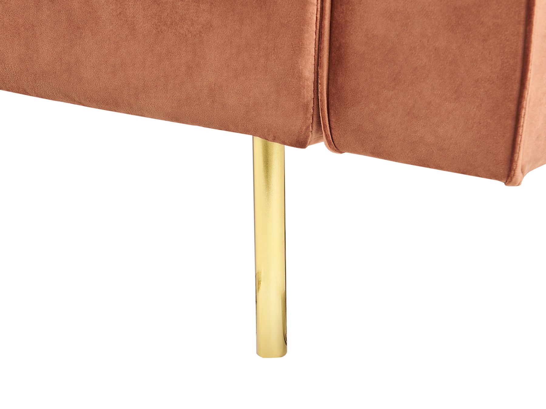 Sofa Bed VISNES Velvet Golden Brown 3 Seater