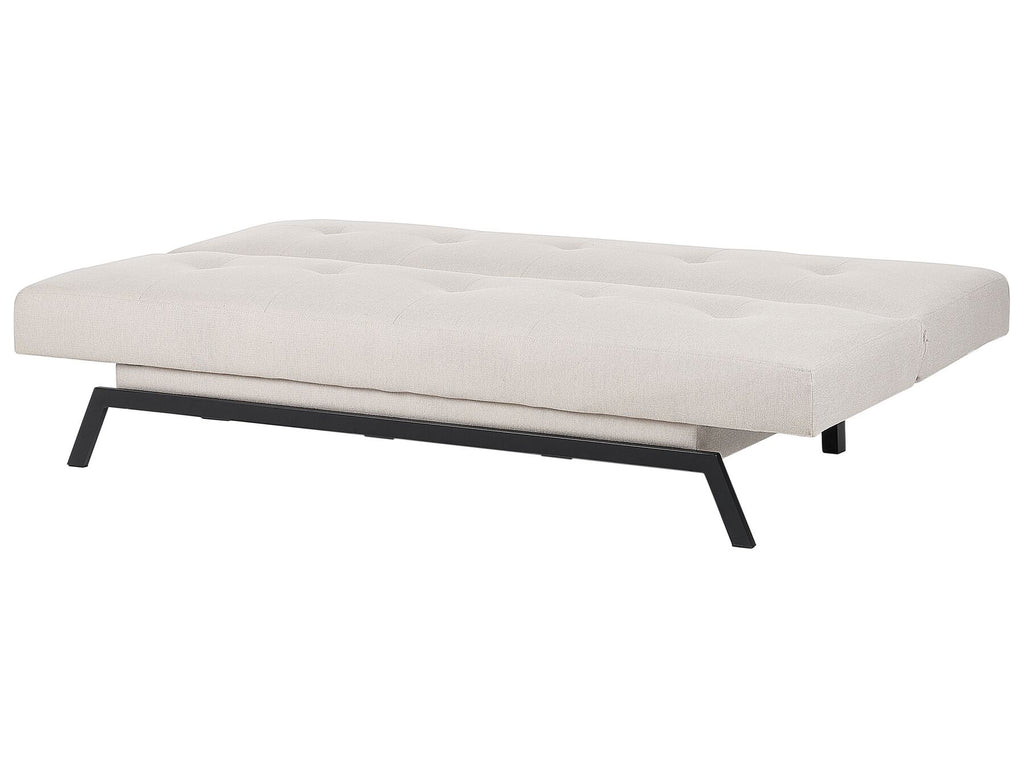 Sofa Bed LEEDS Fabric White 3 Seater
