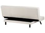 Sofa Bed LEEDS Fabric White 3 Seater
