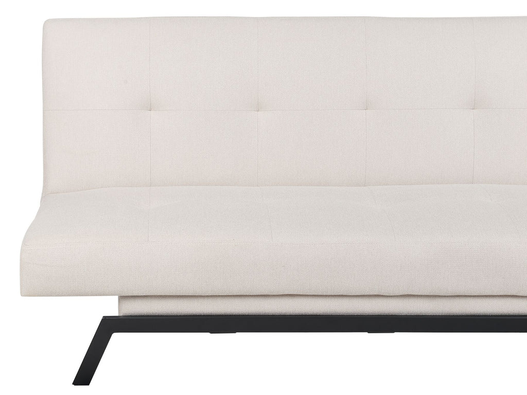 Sofa Bed LEEDS Fabric White 3 Seater