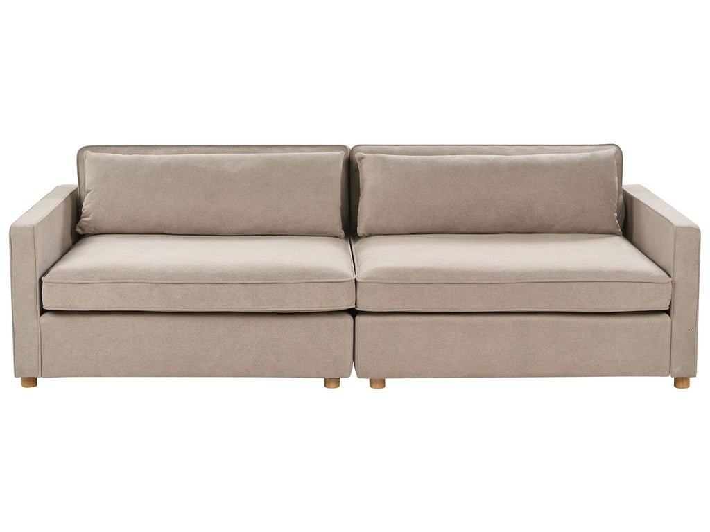 3 seater fabric sofa taupe vinstra