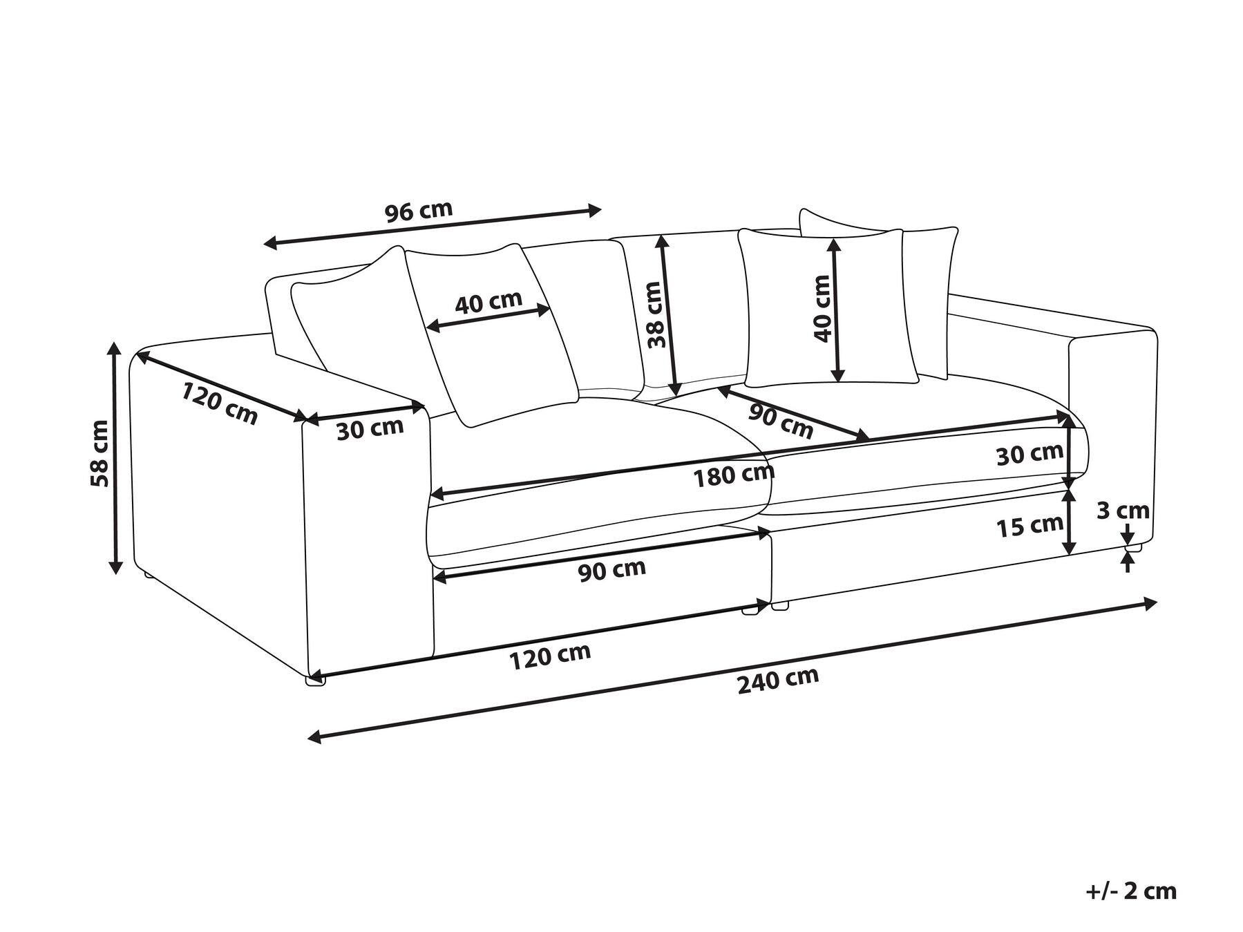 3 Seater Sofa Orange GLORVIKA