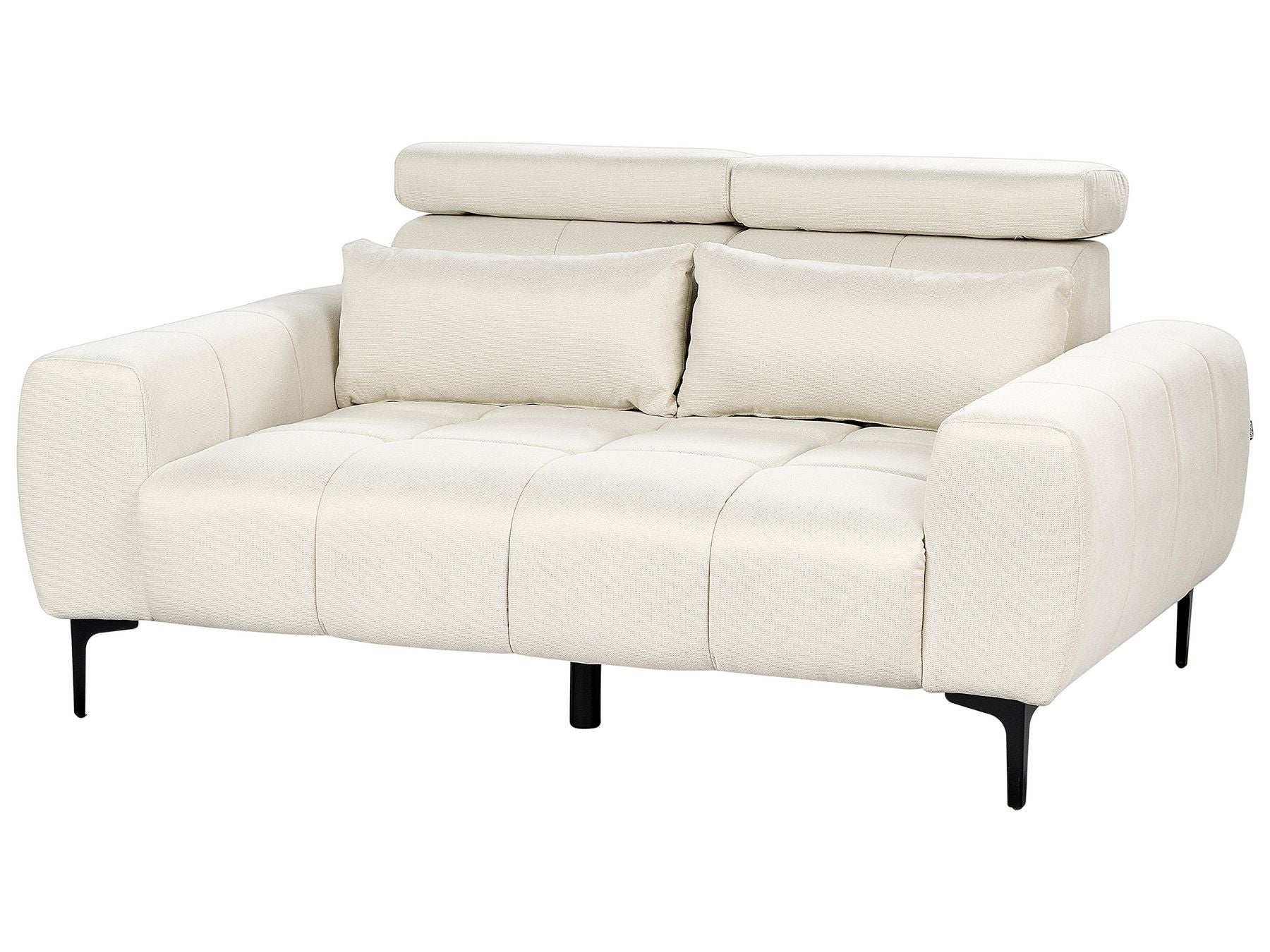 2 Seater Fabric Sofa Cream VEGAMO