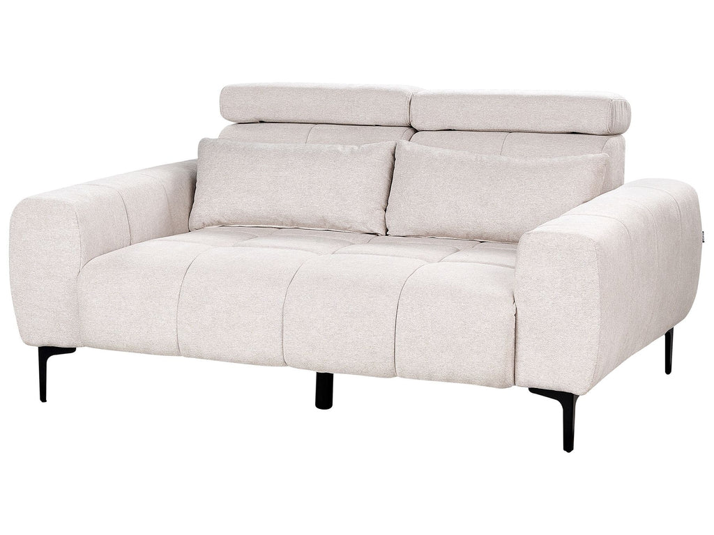 2 Seater Fabric Sofa Beige VEGAMO