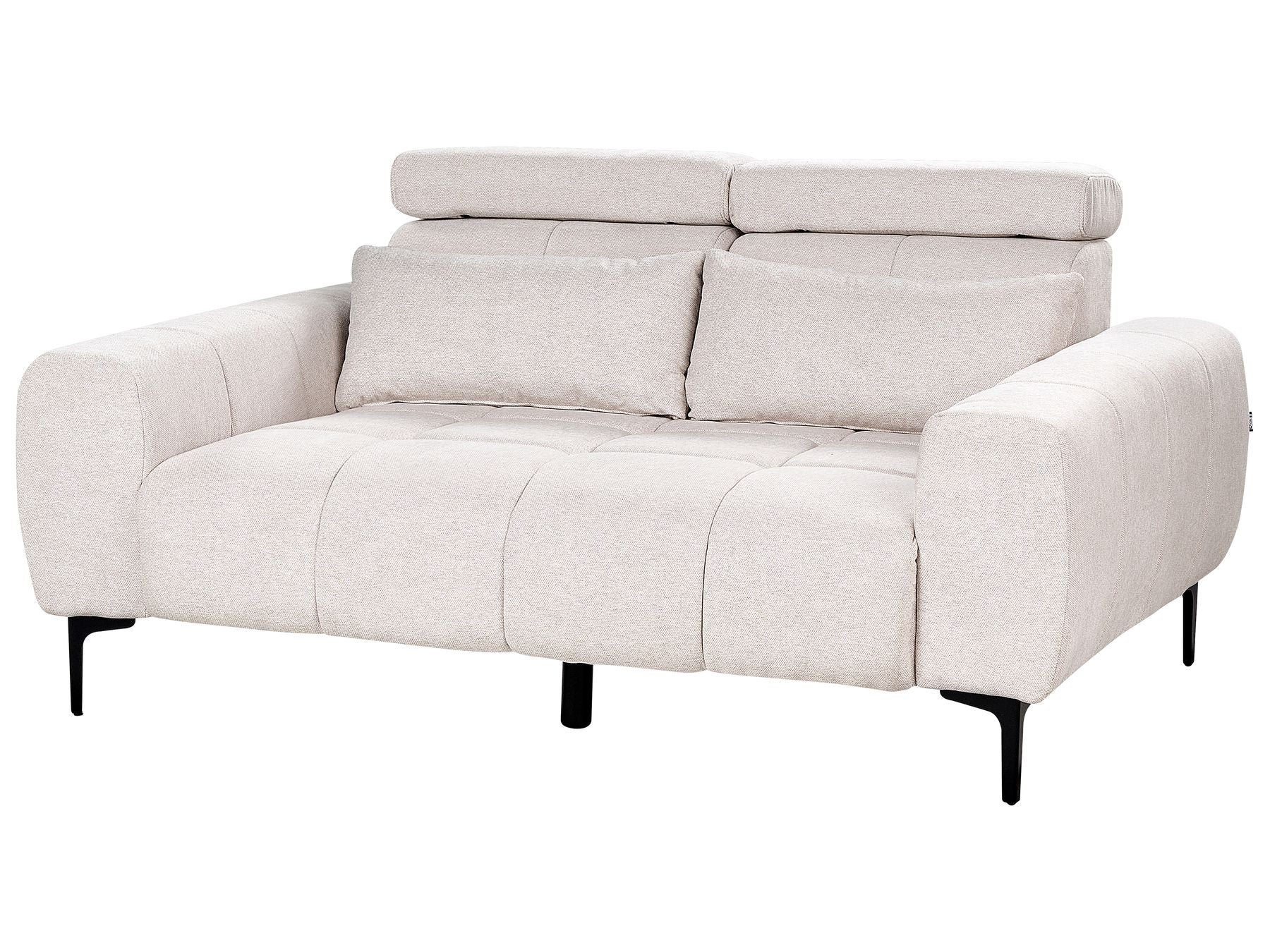 2 Seater Fabric Sofa Beige VEGAMO