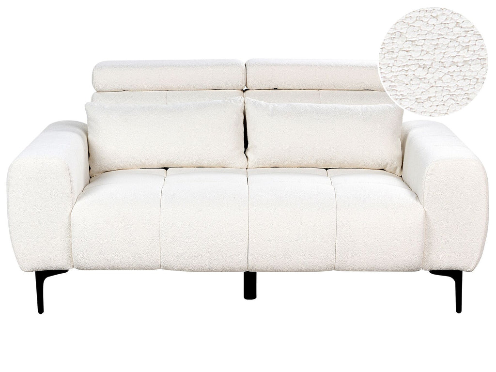 2 Seater Boucle Sofa White VEGAMO