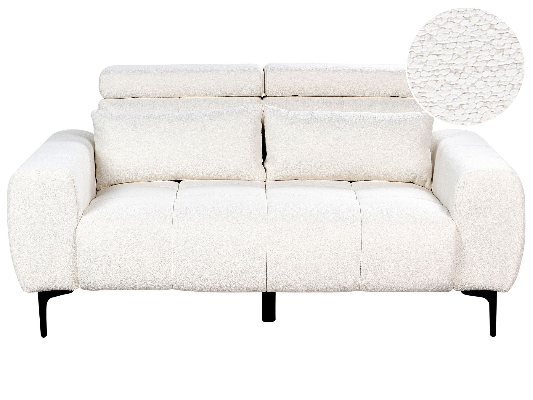 2 Seater Boucle Sofa White VEGAMO