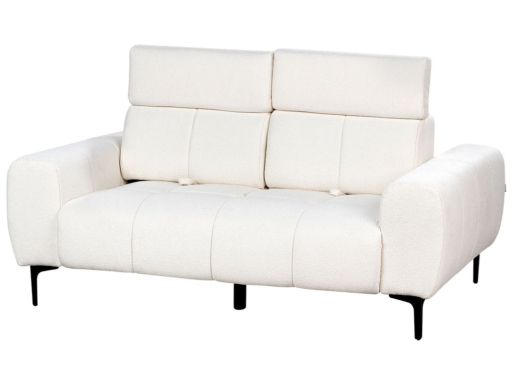 2 Seater Boucle Sofa White VEGAMO