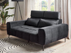 2 Seater Velvet Sofa Black VEGAMO