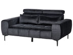2 Seater Velvet Sofa Black VEGAMO