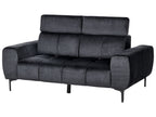 2 Seater Velvet Sofa Black VEGAMO