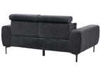 2 Seater Velvet Sofa Black VEGAMO
