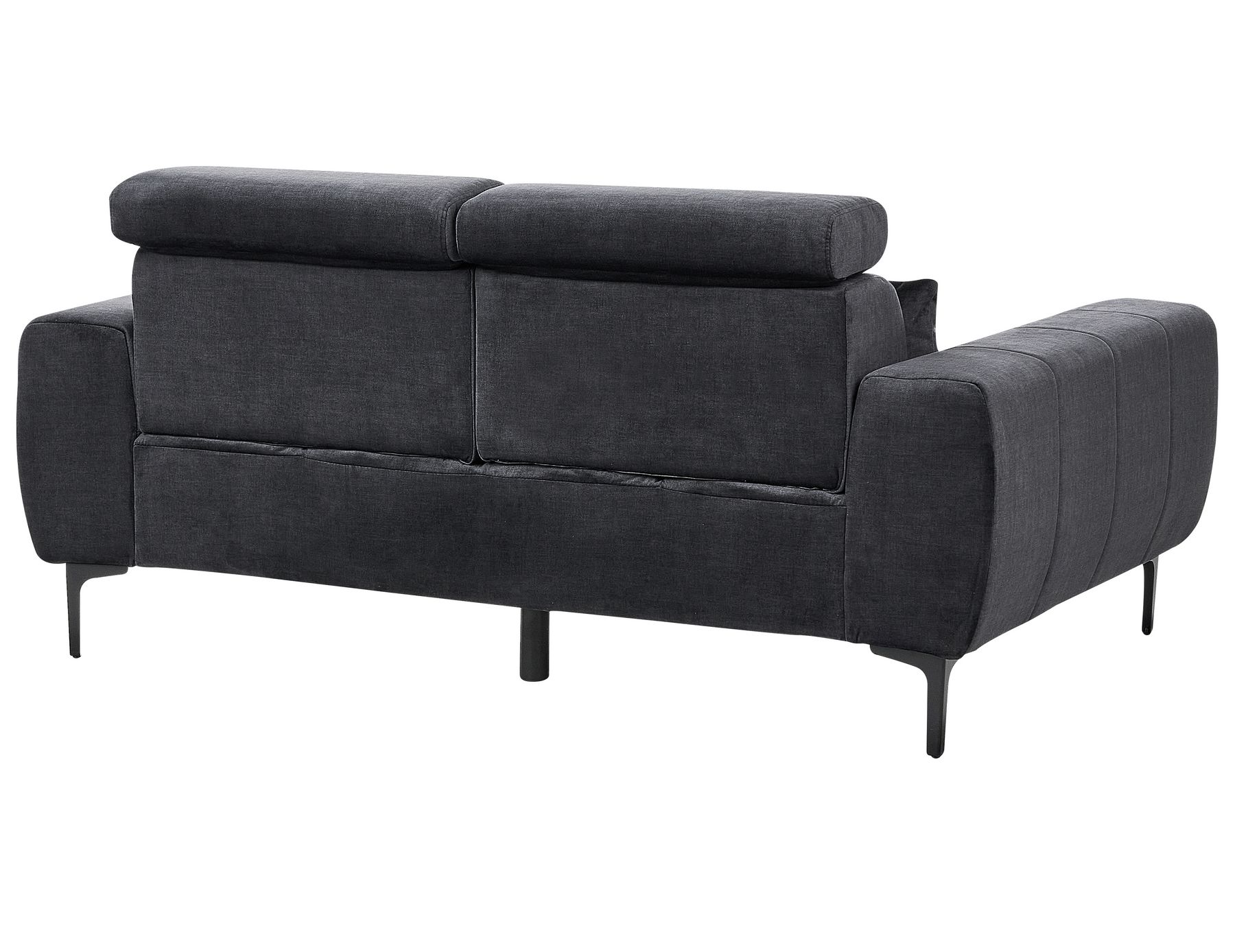 2 Seater Velvet Sofa Black VEGAMO
