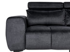 2 Seater Velvet Sofa Black VEGAMO