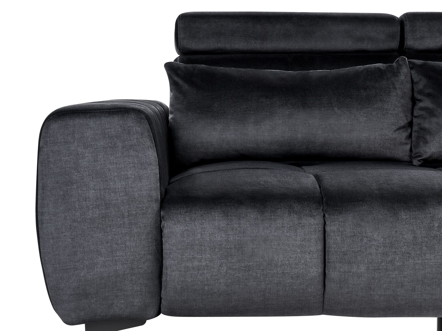 2 Seater Velvet Sofa Black VEGAMO