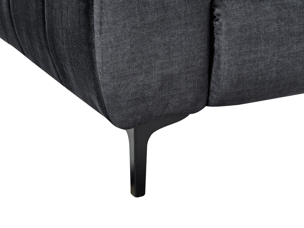 2 Seater Velvet Sofa Black VEGAMO