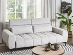 3 Seater Fabric Sofa Grey VEGAMO