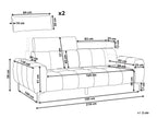 3 Seater Fabric Sofa Grey VEGAMO