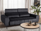 3 Seater Velvet Sofa Black VEGAMO