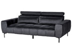 3 Seater Velvet Sofa Black VEGAMO