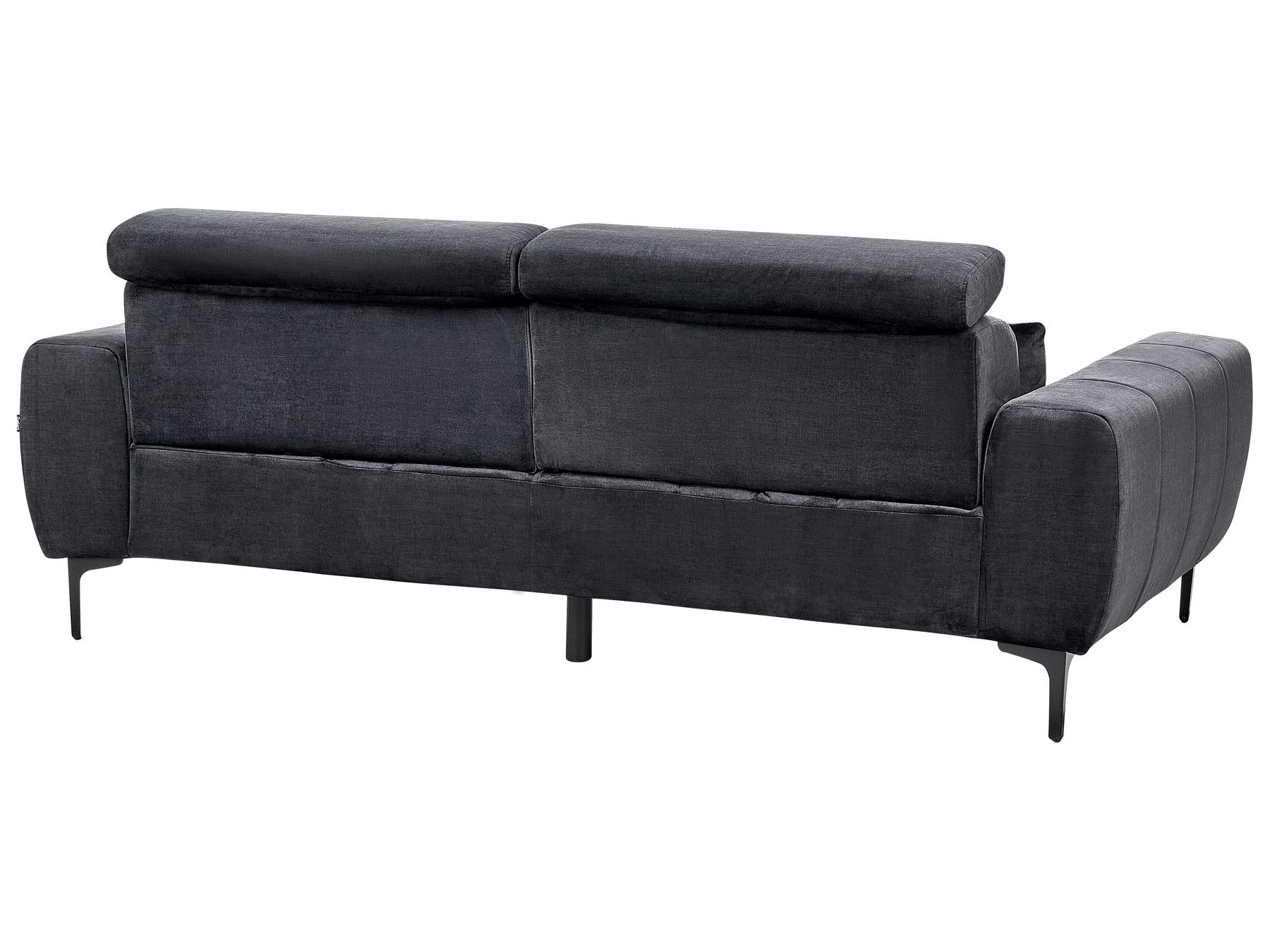 3 Seater Velvet Sofa Black VEGAMO