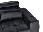 3 Seater Velvet Sofa Black VEGAMO