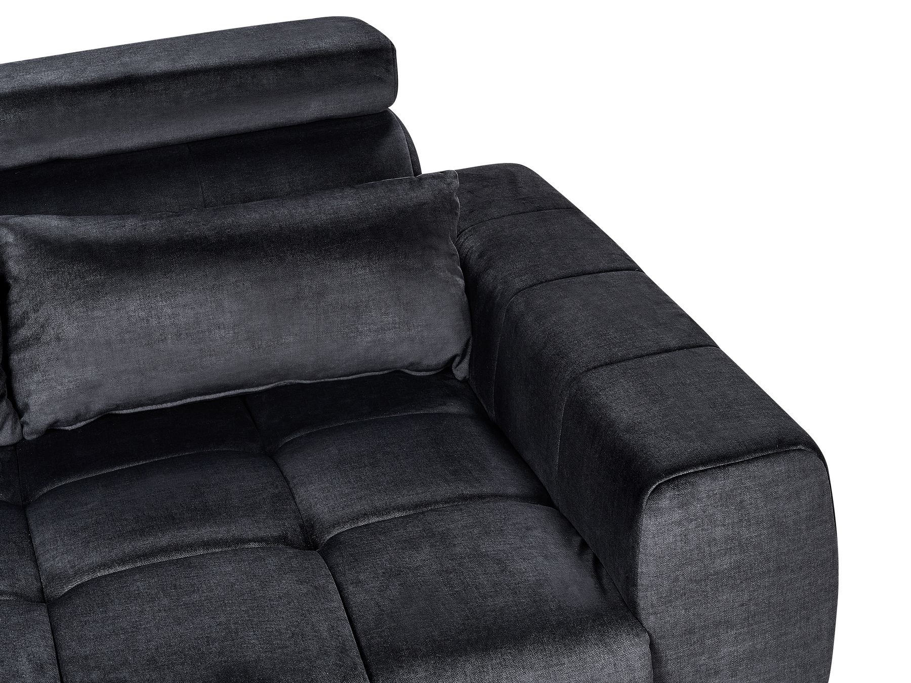 3 Seater Velvet Sofa Black VEGAMO