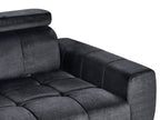 3 Seater Velvet Sofa Black VEGAMO