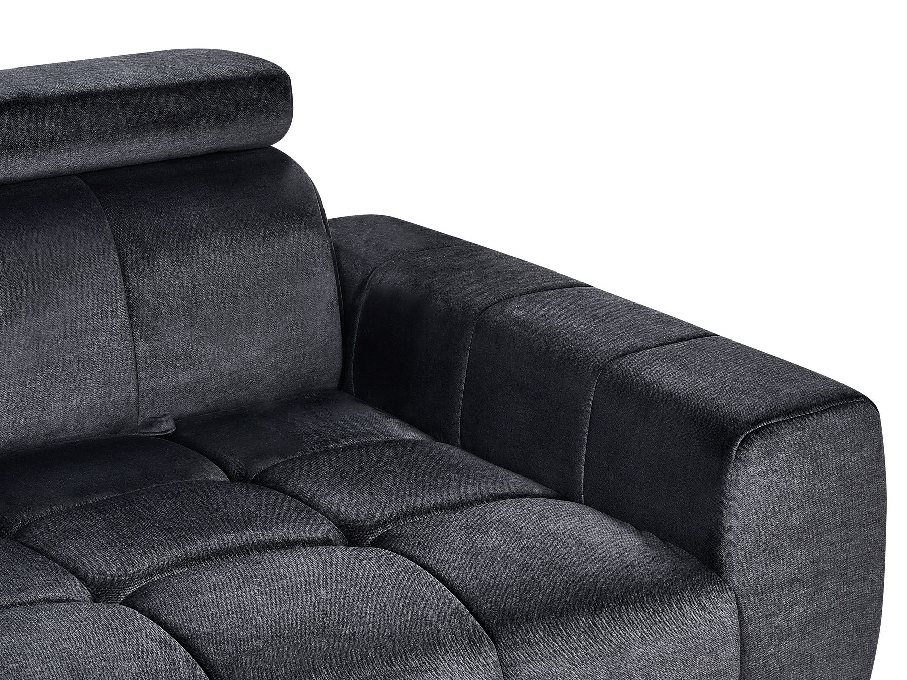 3 Seater Velvet Sofa Black VEGAMO