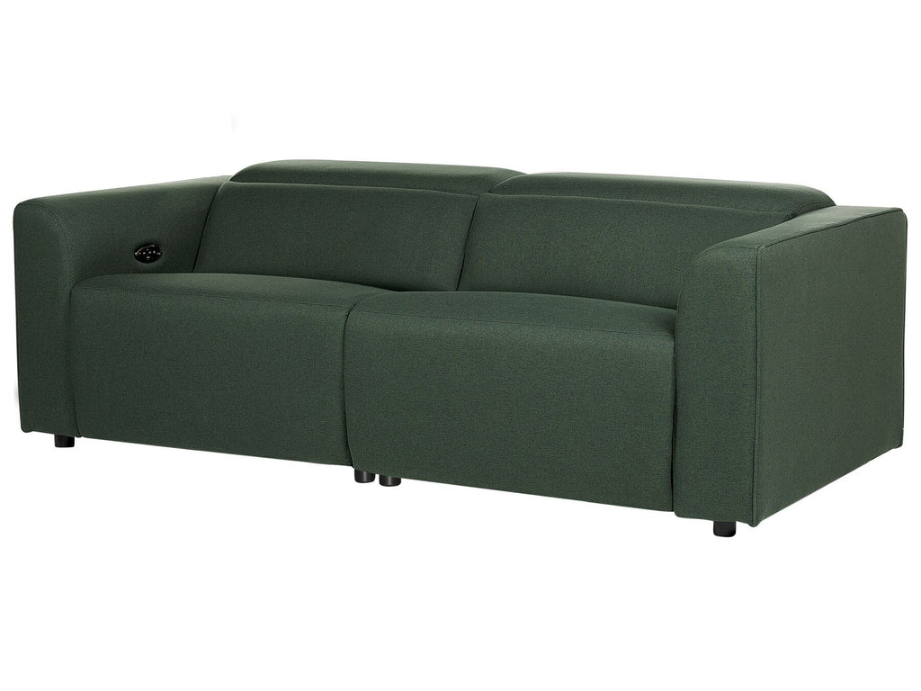 Fabric Electric Recliner Sofa with USB Port Green ULVEN