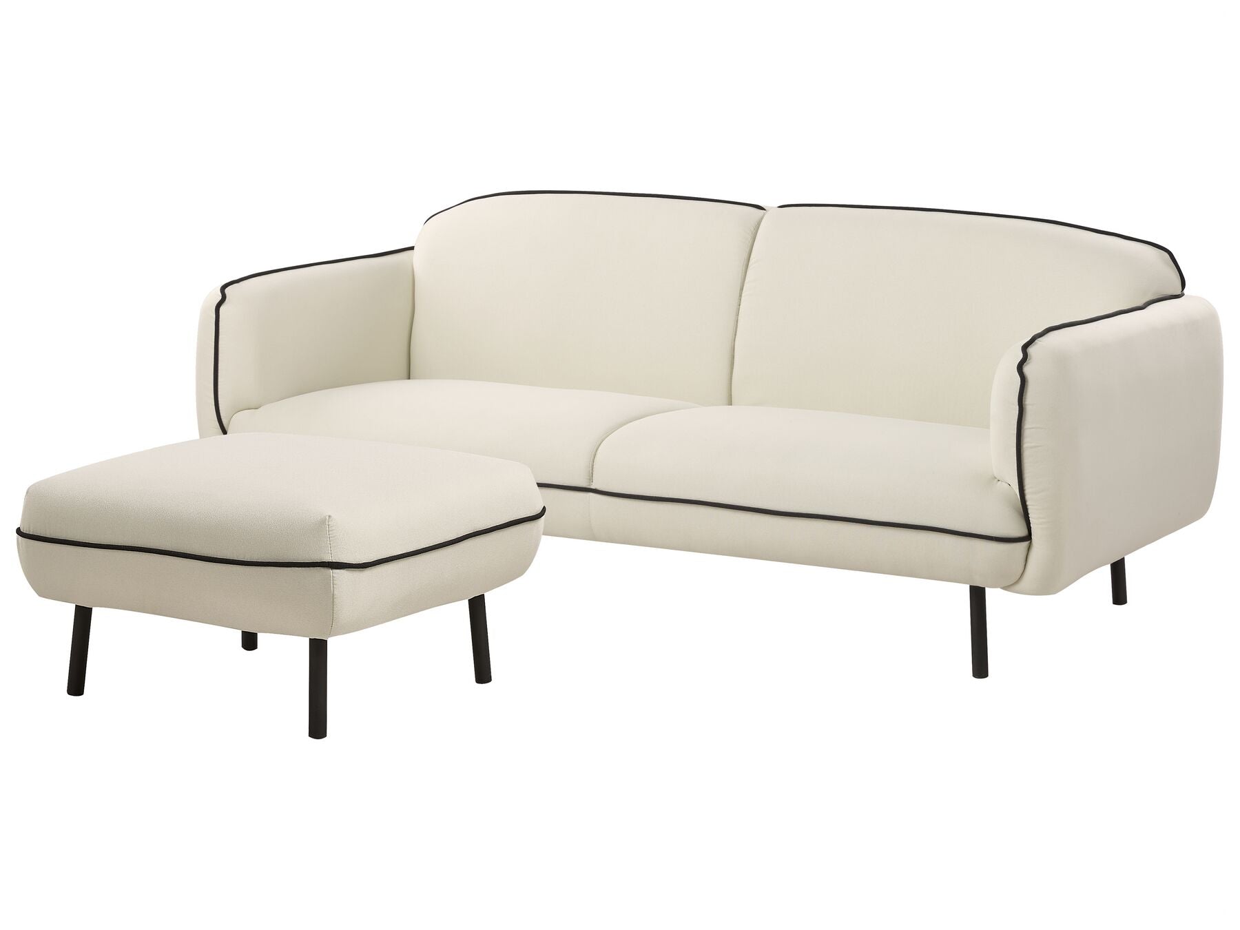 Fabric Sofa with Ottoman Light Beige TONSBERG