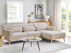 Left Hand Chenille Corner Sofa Beige SIMOS