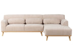 Left Hand Chenille Corner Sofa Beige SIMOS