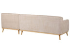 Left Hand Chenille Corner Sofa Beige SIMOS
