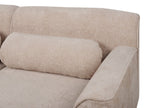 Left Hand Chenille Corner Sofa Beige SIMOS