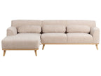 Right Hand Chenille Corner Sofa Beige SIMOS