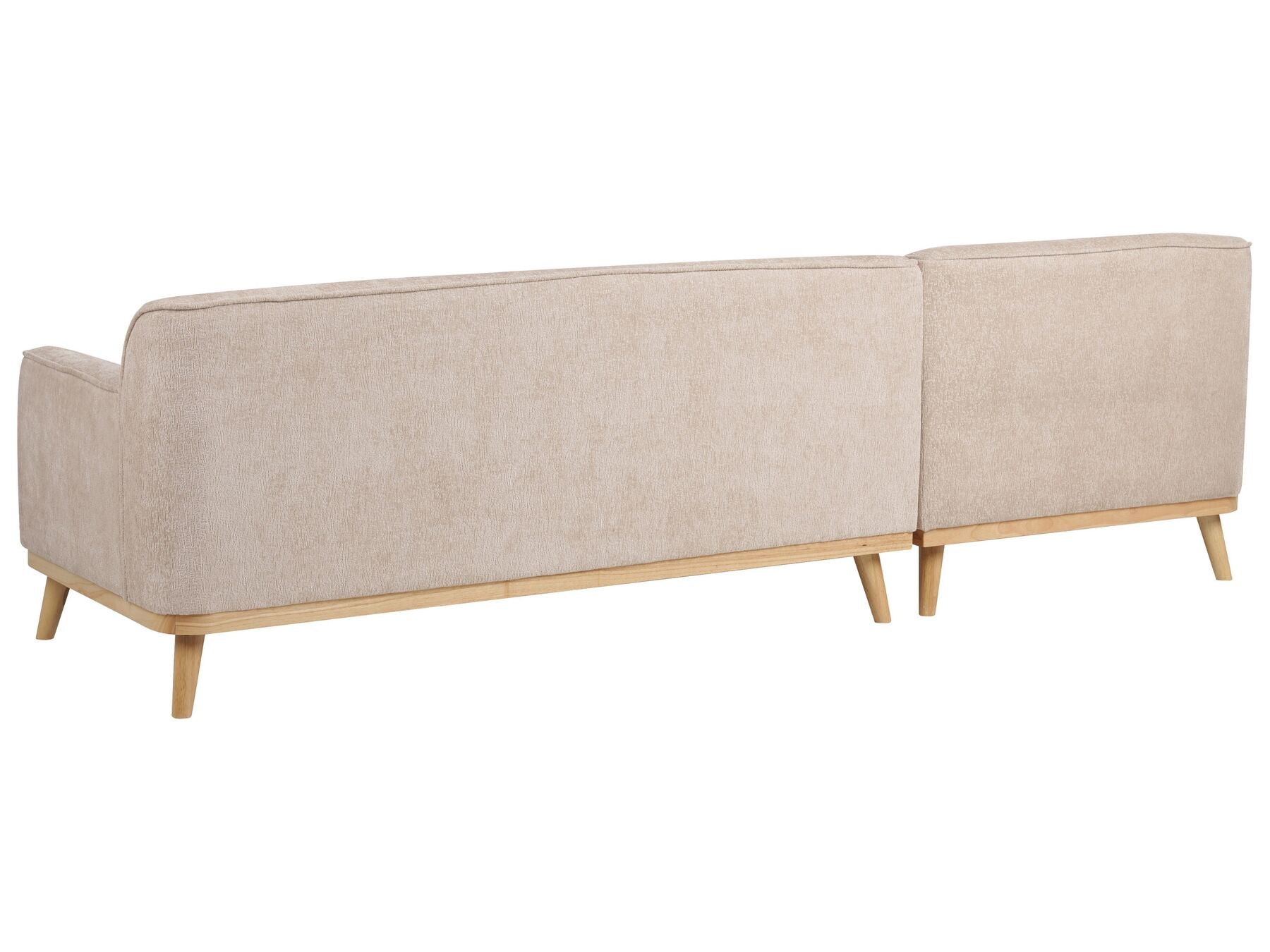 Right Hand Chenille Corner Sofa Beige SIMOS